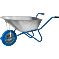 Тачка садовая одноколесная 90 л, 180 кг, полиуретановое колесо Профессионал ЗУБР ПТ-100 39901_z01