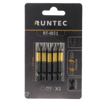Бита ударная Diamond Coating H6.35 50мм PH2 5шт. RUNTEC RT-IB51