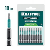 Биты OPTIMUM TX15 50 мм 10 штук KRAFTOOL 26126-15-50-10