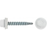 Шурупы кровельные со сверлом 4.8 х 32, белый RAL-9003 100шт. Фасовка (23569-0)