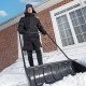Движок для уборки снега пластиковый, 690х470х1420 мм, стальная рукоятка, Сибртех (61642)