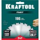 Пильный диск по дереву Fast, 190 х 20 мм, 24Т KRAFTOOL 36950-190-20