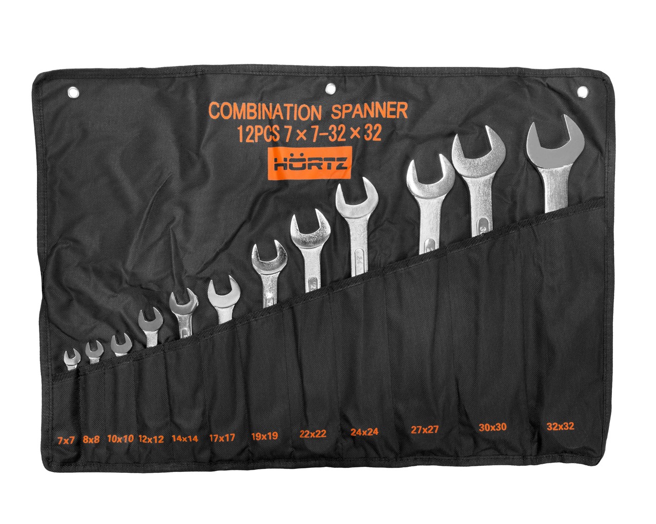 Набор ключей гаечных комбинированных 12 шт. (7-32) хром HORTZ