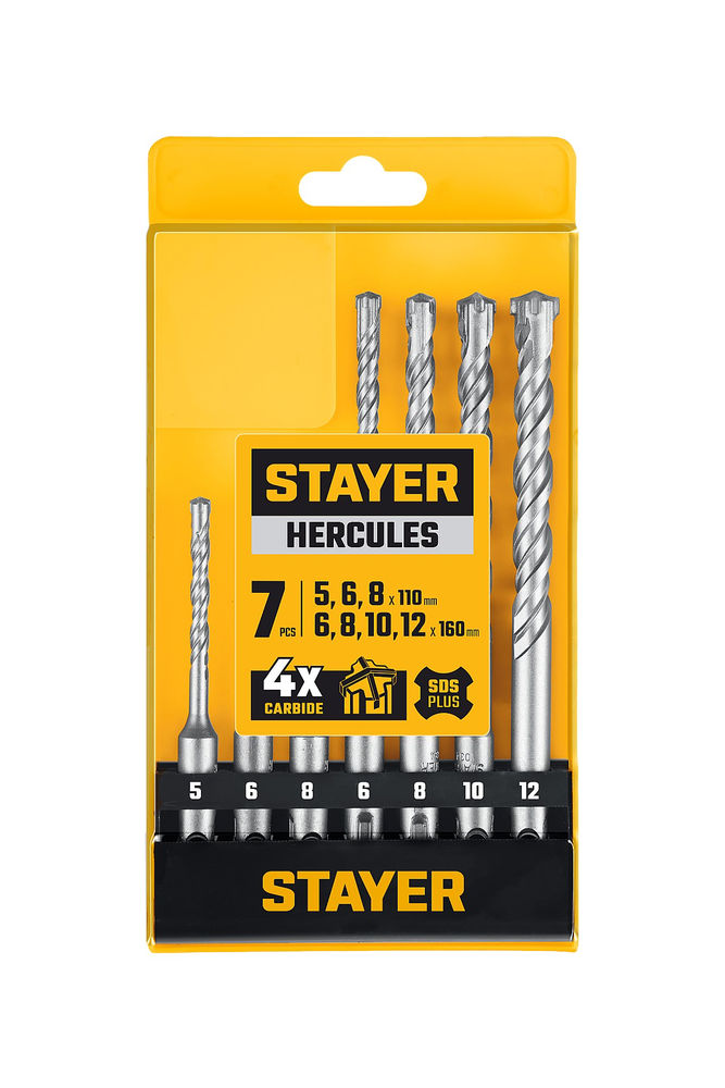 Набор буров SDS-plus HERCULES-4Х STAYER 7шт 29290-H7  