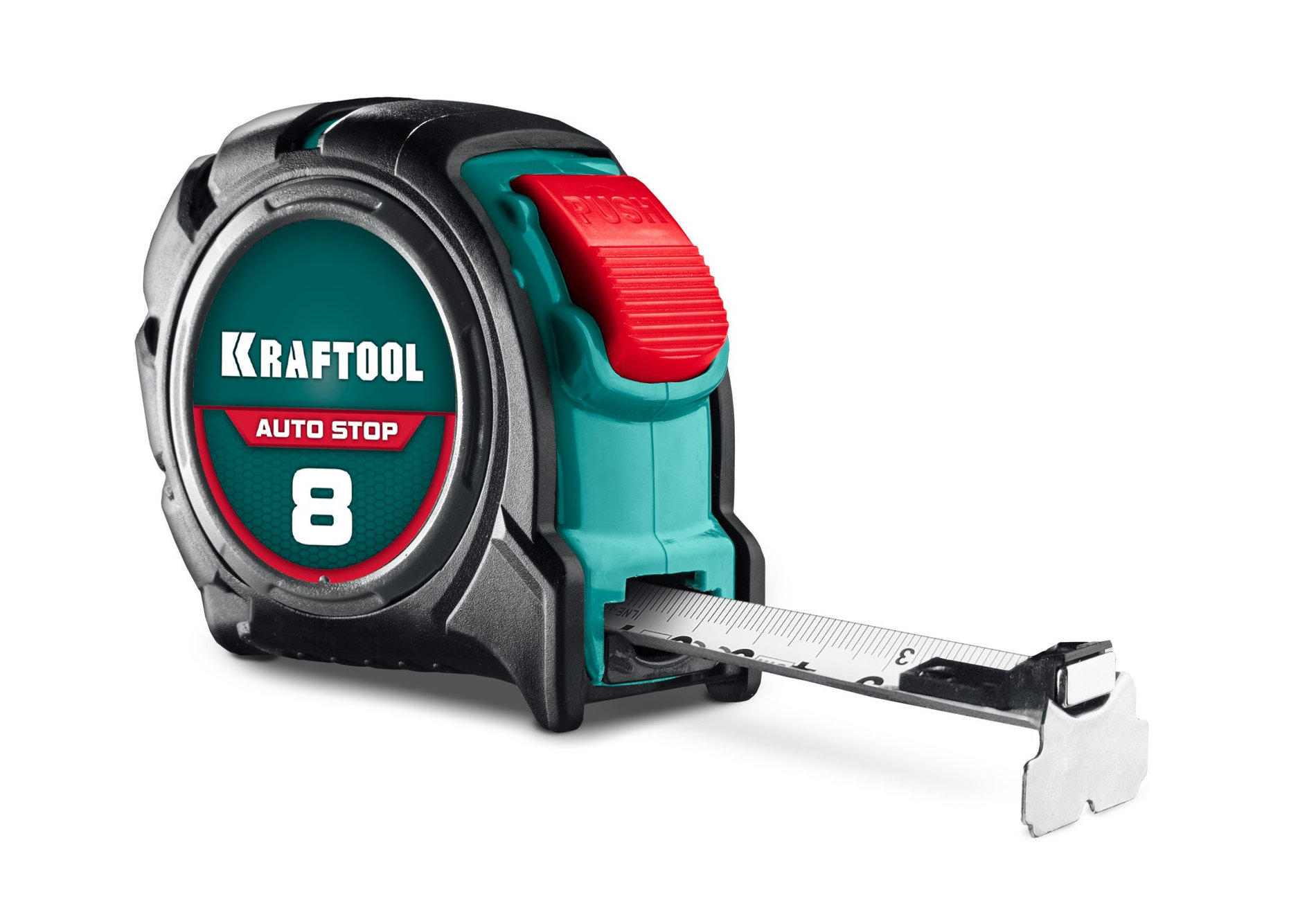 KRAFTOOL AutoStop 8м х 25мм, профессиональная рулетка с автостопом (3412-8-25_z01)