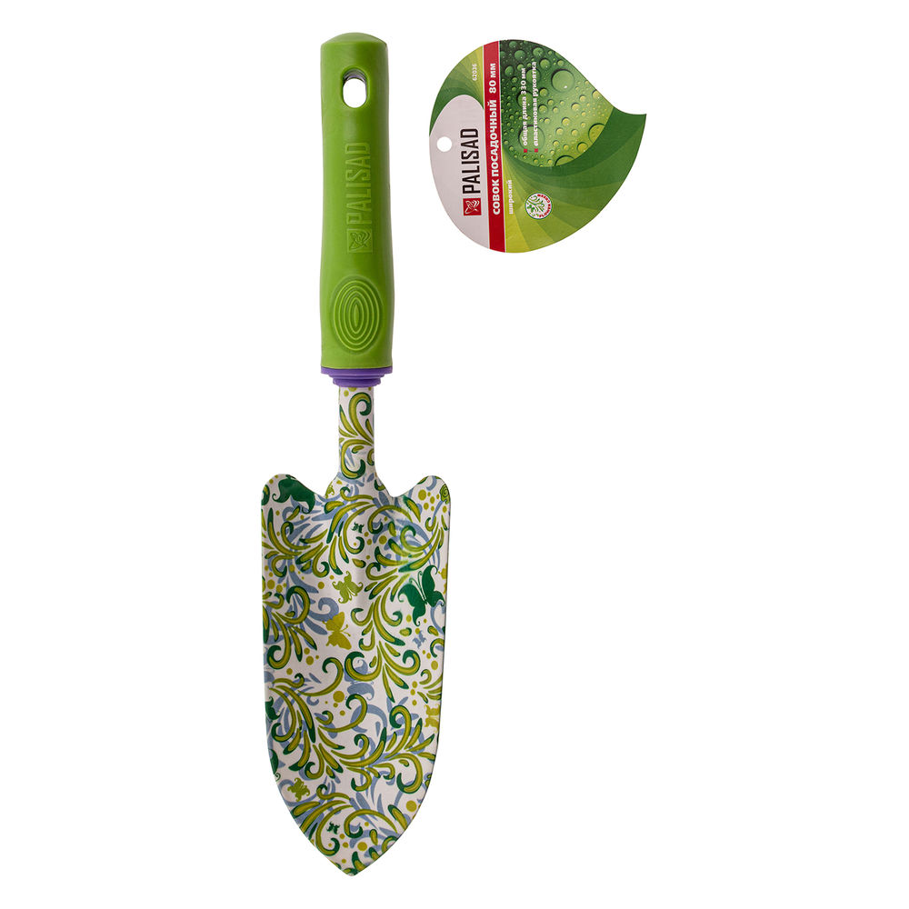 Совок посадочный широкий, 80 х 330 мм, стальной, пластиковая рукоятка, Flower Green, Palisad (62036)