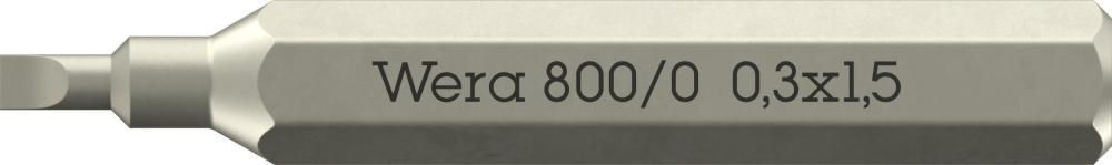 800/0 Micro Slotted Бита шлицевая, SL 0.30 x 1.5 x 30 мм, хвостовик шестигранный 5/32 C4.0 (4 мм) (WE-058104)