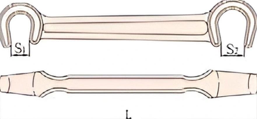 Ключ вентильный С-образный 25.5х34 искробезопасный сплав AlCu 169-1006, HORTZ