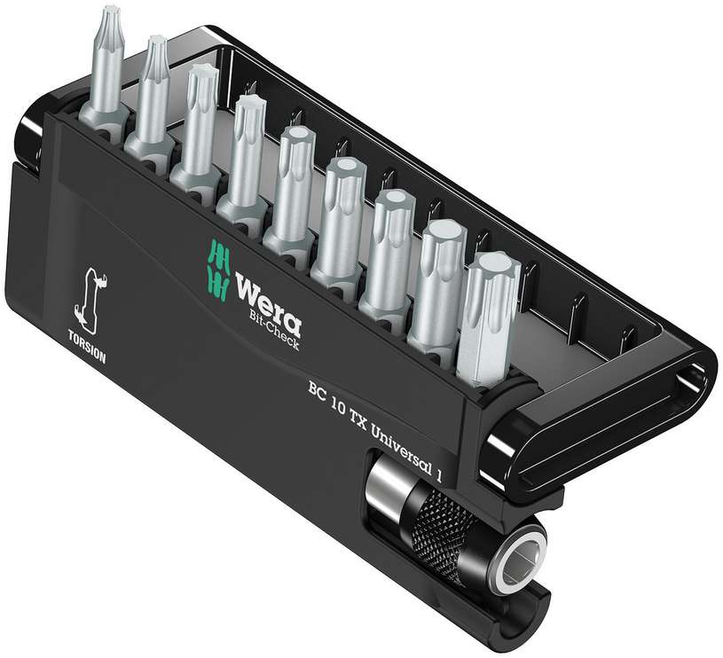 Набор бит торсионных с битодержателем 10 TX Universal 1, 10 пр., 1/4 C6.3 Bit-Check WE-056164