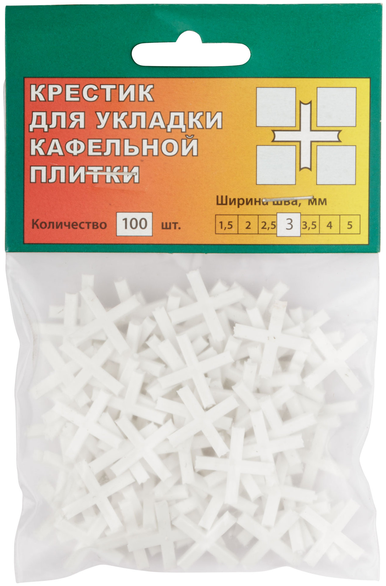Крестики для кафеля 3 мм, 100 шт. (16730)