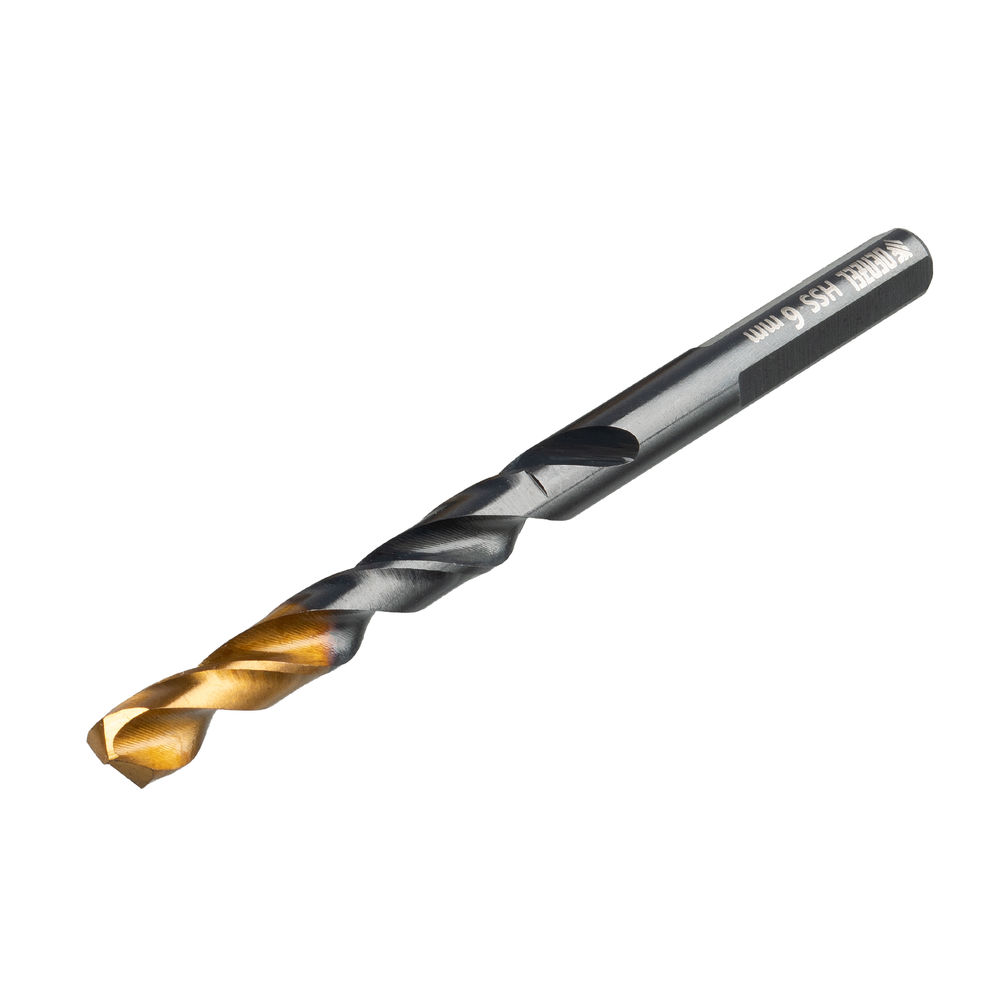 Сверло по металлу, 6 мм, HSS-Tin, Golden Tip, 10 шт. Denzel (717215)