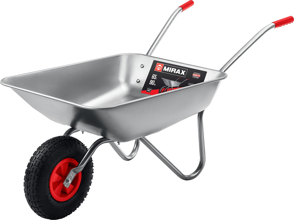 Садовая тачка MX-1, 65 л, 90 кг, одноколесная, оцинкованная сталь MIRAX 39900