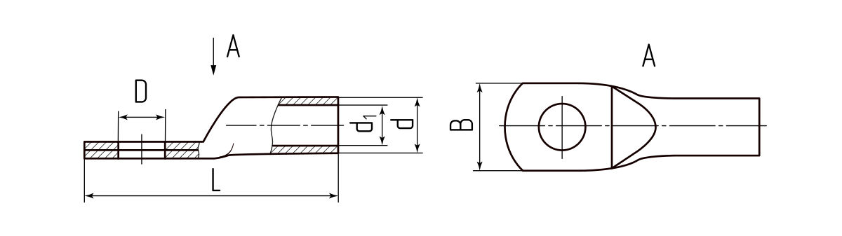 Наконечник кабельный ТМЛ(DIN) 70-10 (КВТ) (58662)