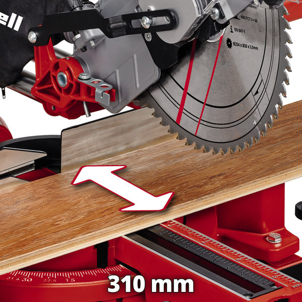 Пила торцовочная Einhell TC-SM 2531/2 U, 1900Вт,254х30мм,пропил 310х70мм,со станиной (4300805)