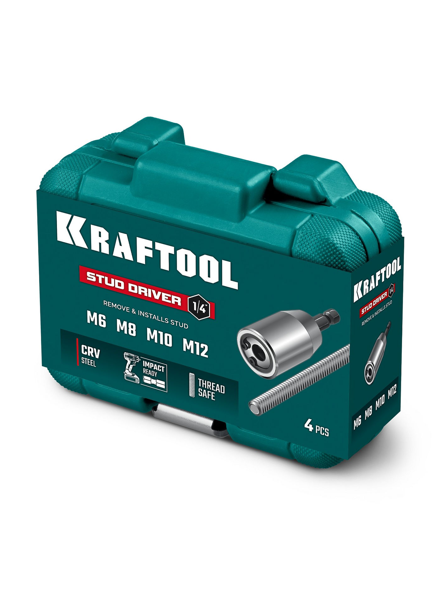 Набор ударных шпильковертов STUD DRIVER, 4 шт, М6, М8, М10, М12 KRAFTOOL 26199