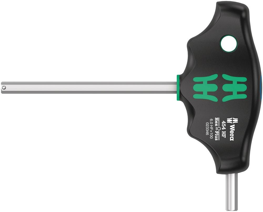 454 Hex-Plus HF Отвёртка с внешним шестигранником с Т-образной рукояткой с фиксацией, 6 x 100 мм, с дополнительным коротким рабочим концом (WE-023346)