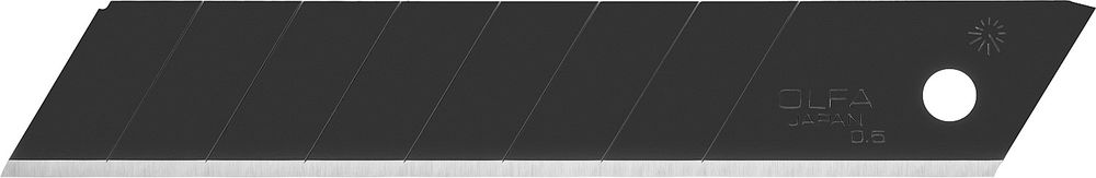 Черные сегментированные лезвия EXCEL BLACK 18 мм, 50 шт, в пластиковом кейсе + блистер, особо острые OLFA OL-LBB-50B