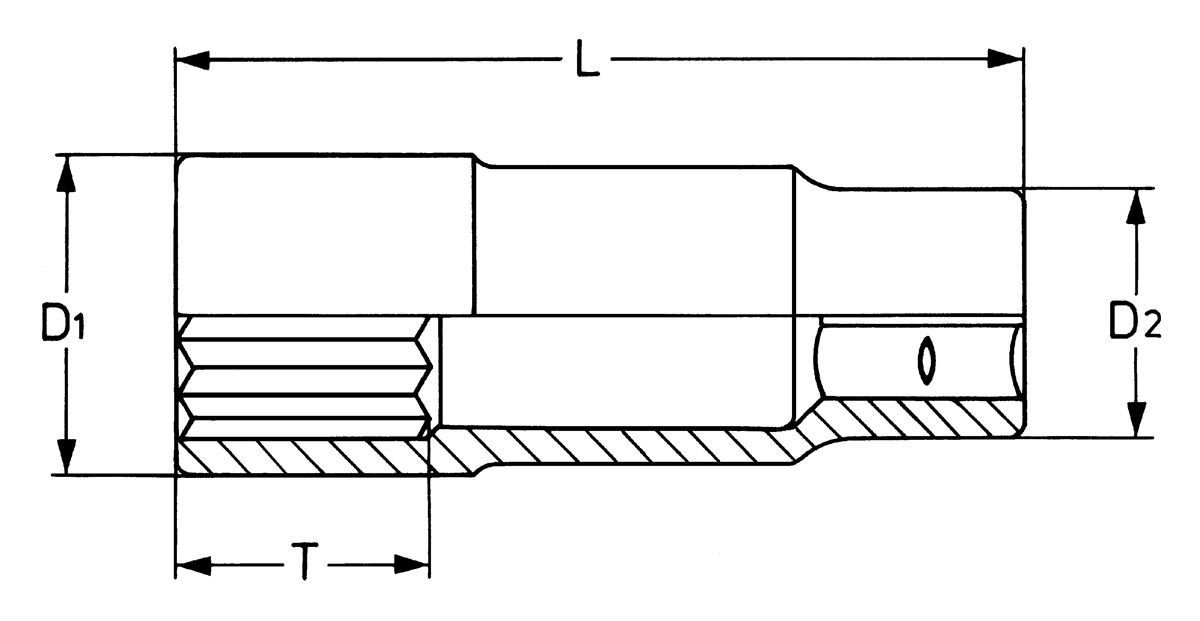 Головка торцевая 12-гранная глубокая 1/2 10 x 80 мм 50-19 HE-00050191082