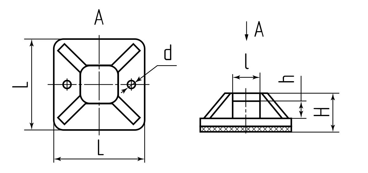 Площадка самоклеящаяся ПМС 20х20 (бел) (100шт) (Fortisflex) (49444)