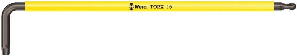 Ключ Г-образный TORX удлиненный с шаром Multicolour TX15 x 123 мм Wera 967 SPKXL WE-024484