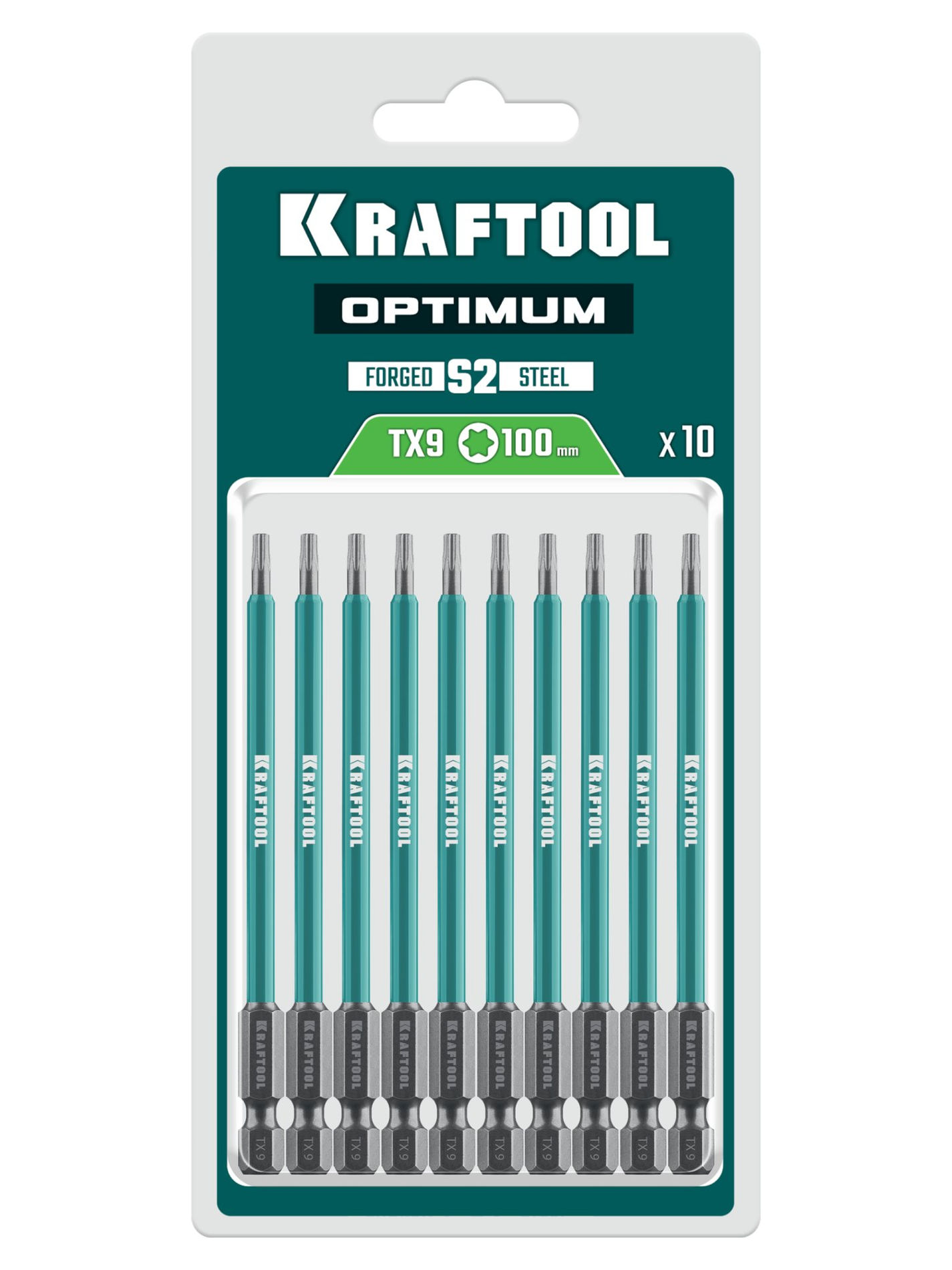 KRAFTOOL OPTIMUM TX 9, 100 мм, 10 шт, биты (26126-9-100-S10)