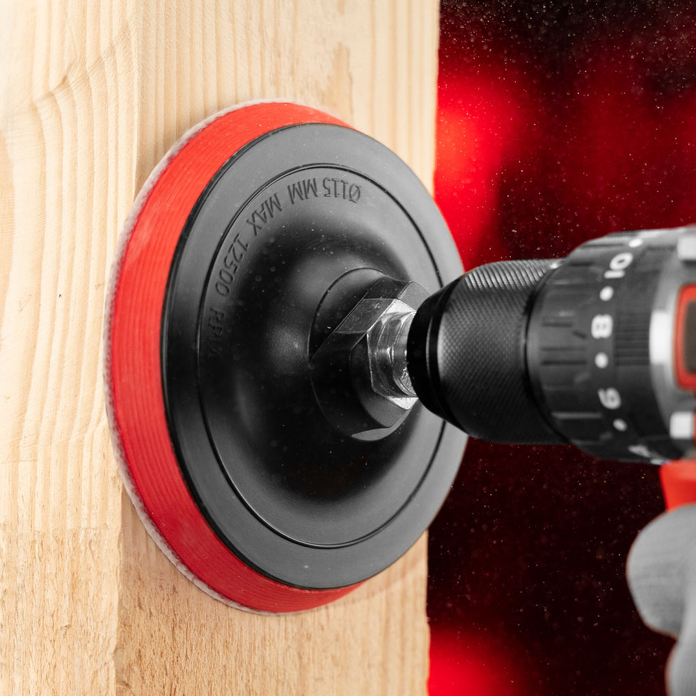 Насадка для дрели и УШМ с липучкой, 115 мм Matrix (76218)