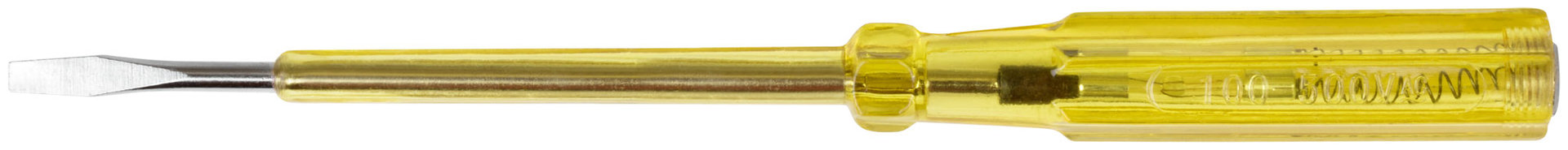 Отвертка индикаторная, желтая ручка 100 - 500 В, 190 мм (56502)