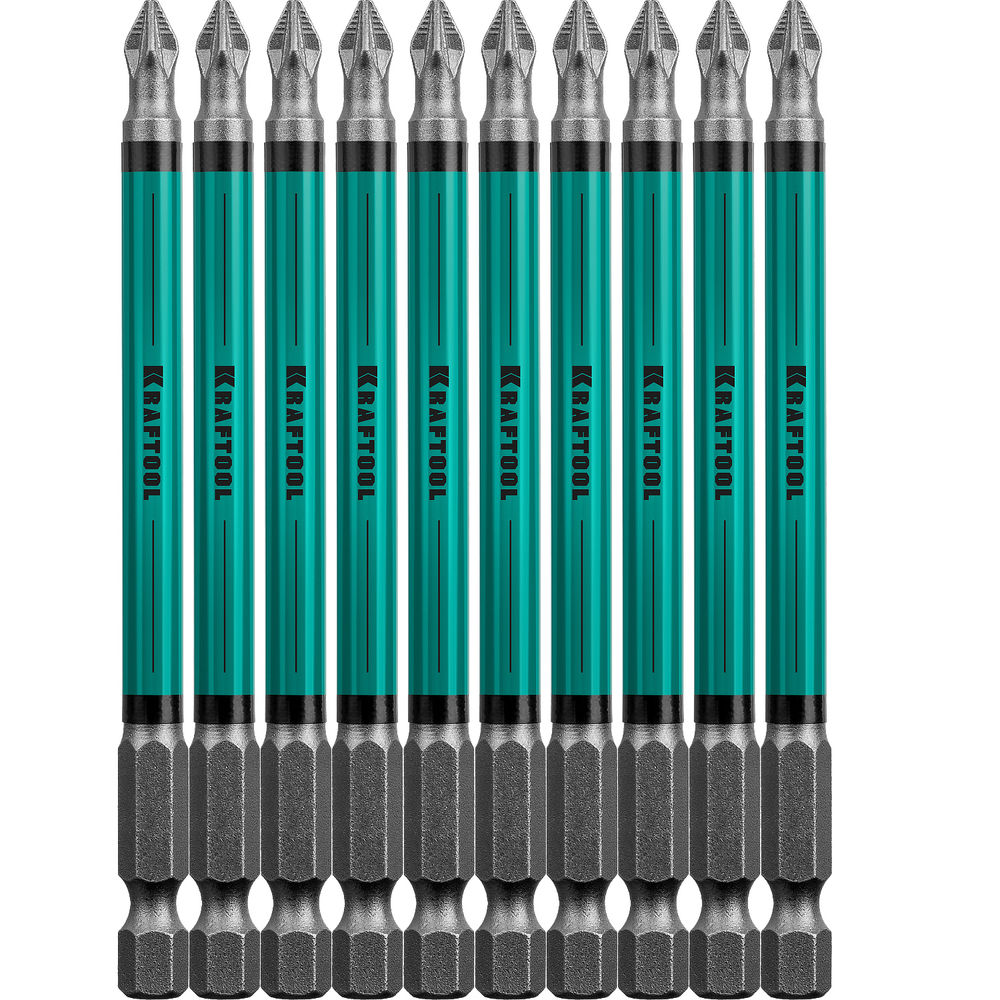 Биты Optimum PZ2, 100 мм, 10 шт KRAFTOOL 26124-2-100-10