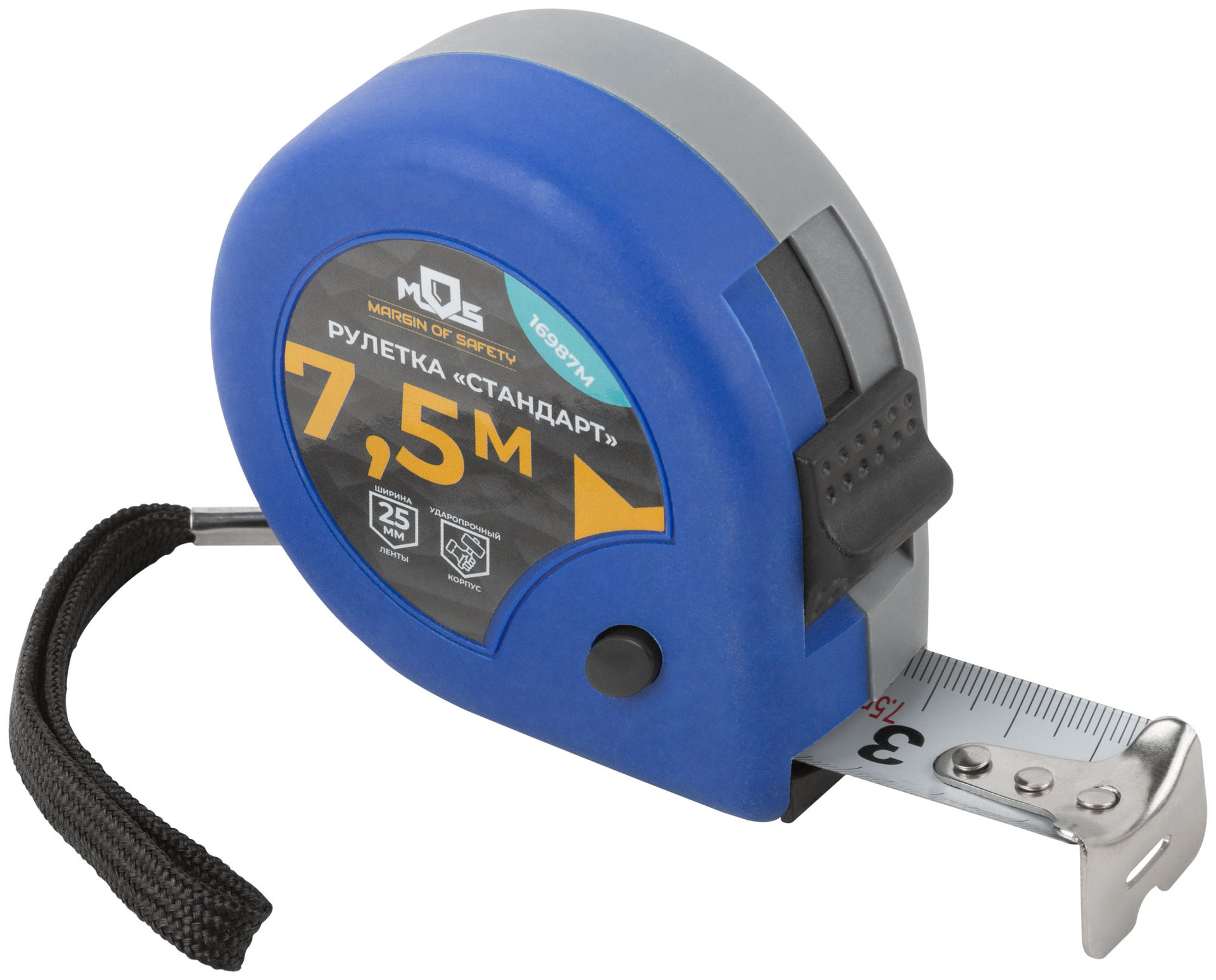 Рулетка Стандарт 7,5 м x 25 мм
