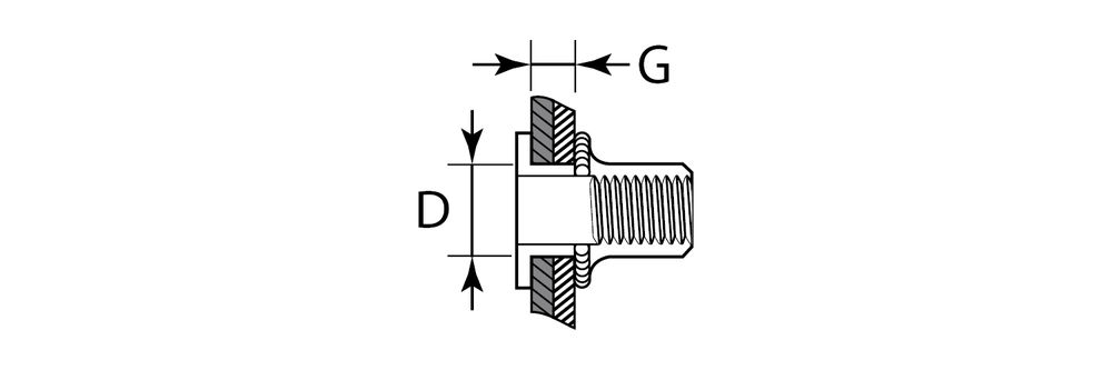Резьбовые заклепки стальные с насечками Nut-S, М5, 1000 шт KRAFTOOL 311707-05