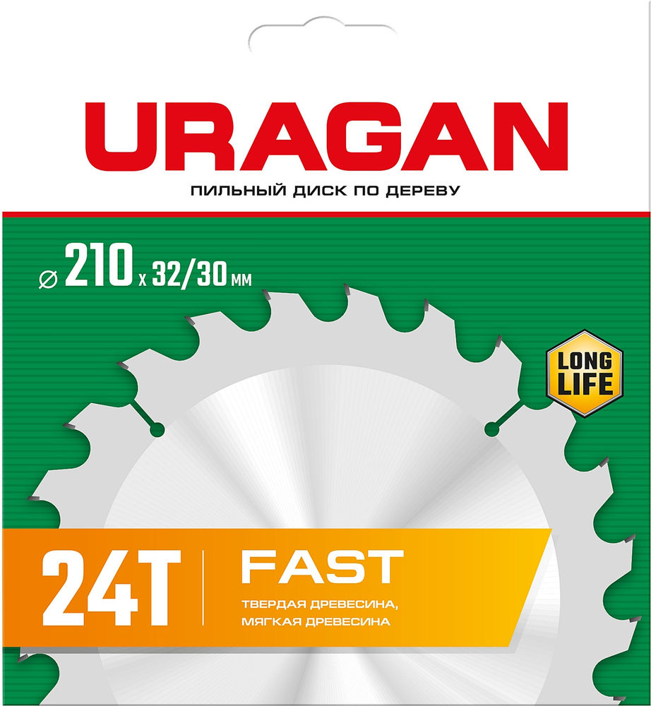 Диск пильный по дереву Fast URAGAN 210х32/30 мм 24Т 36800-210-32-24_z01  