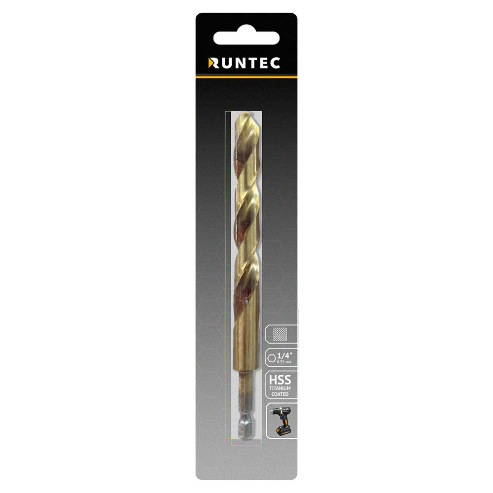 Сверло по металлу Runtec HSS-TiN 9 x 125мм HEX 1/4 RUNTEC RT-DS9