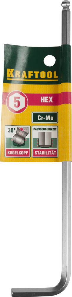 Ключ имбусовый длинный 5 мм Hex KRAFTOOL 27437-5