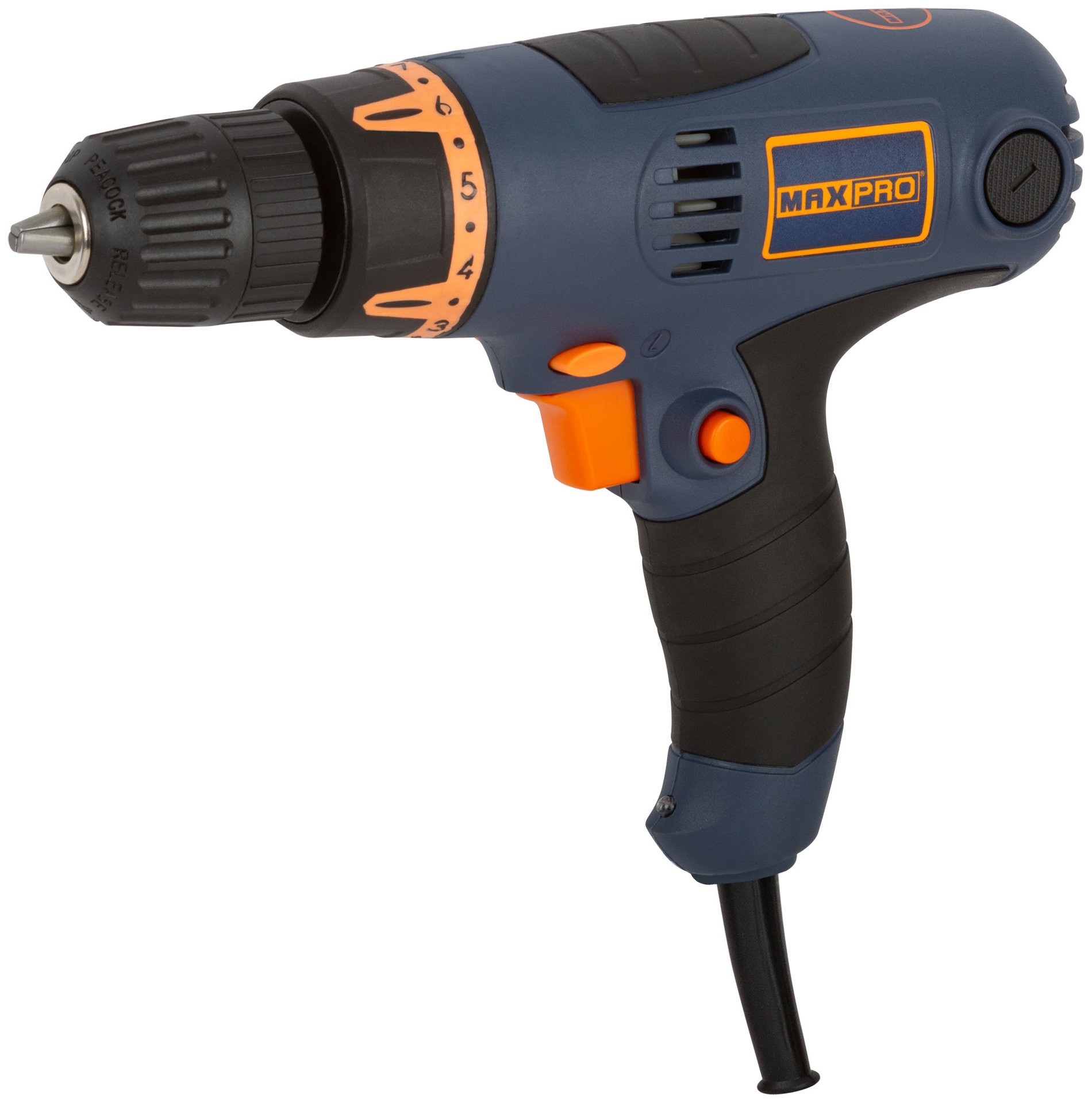 Дрель-Шуруповерт электрическая 320 Вт; 0-750 об/мин; подсветка; быстрозажимной патрон 10 мм; резиновые вставки; 16,0 Нм; 16+1; 1,1 кг MAX-PRO 85045