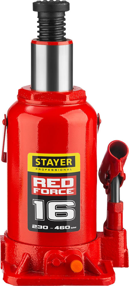 Домкрат бутылочный гидравлический 16 т, 230 - 460 мм RED FORCE Professional STAYER 43160-16