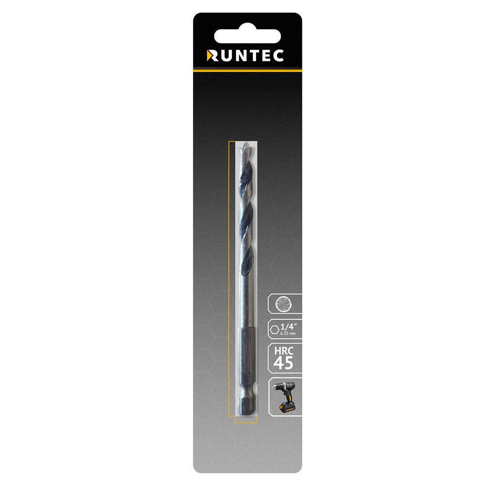 Сверло по дереву Runtec HRC45 4 x 93мм HEX 1/4 RUNTEC RT-DT4