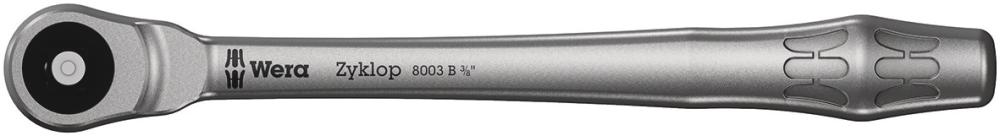Трещотка 3/8 x 222 мм сдвижной квадрат 76 зубьев Zyklop Metal Push серия 8003 B Wera WE-004033