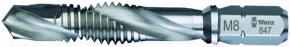 Бита-метчик комбинированный M 4 x 0.7 1/4 C6.3 HSS серия 847/1 Wera WE-104641