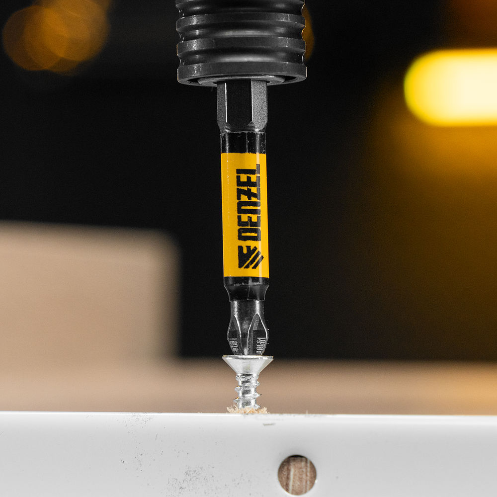 Бита PH2х60, сталь S2, цилиндр., 10 шт. Е 6,3 Denzel (11642)