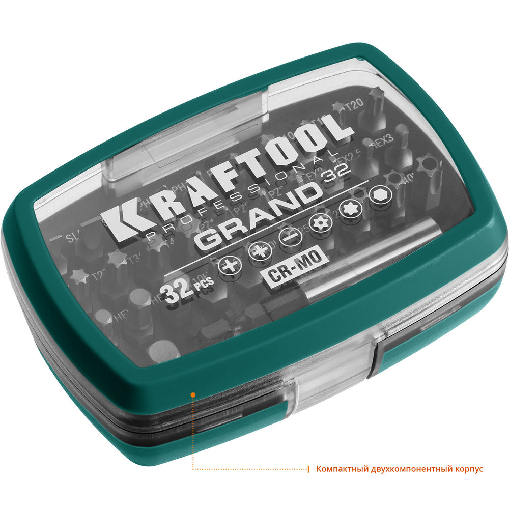 Набор бит Grand-32, с магнитным адаптером, 32 шт KRAFTOOL 26083-H32