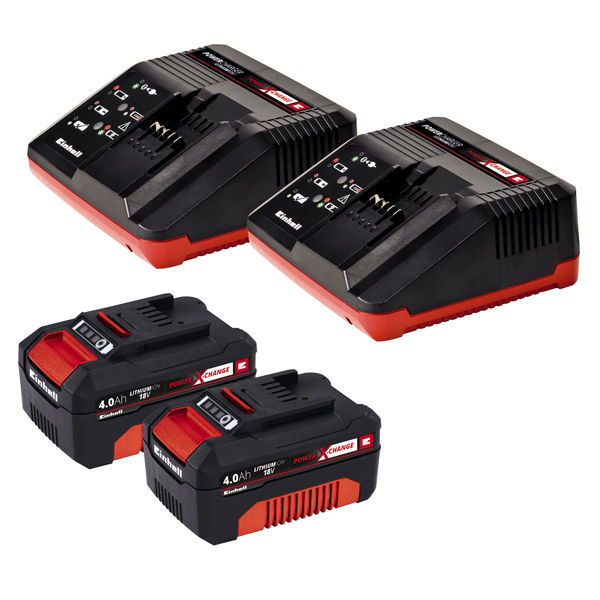 Газонокосилка акк Einhell PXC GE-CM 43 Li M, 2х18B,BL,2х4.0Ач,2xЗУ,43см,63л,мульчирование (3413130)