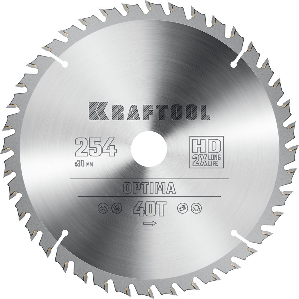 Пильный диск по дереву Optima, 254 х 30 мм, 40Т KRAFTOOL 36951-254-30