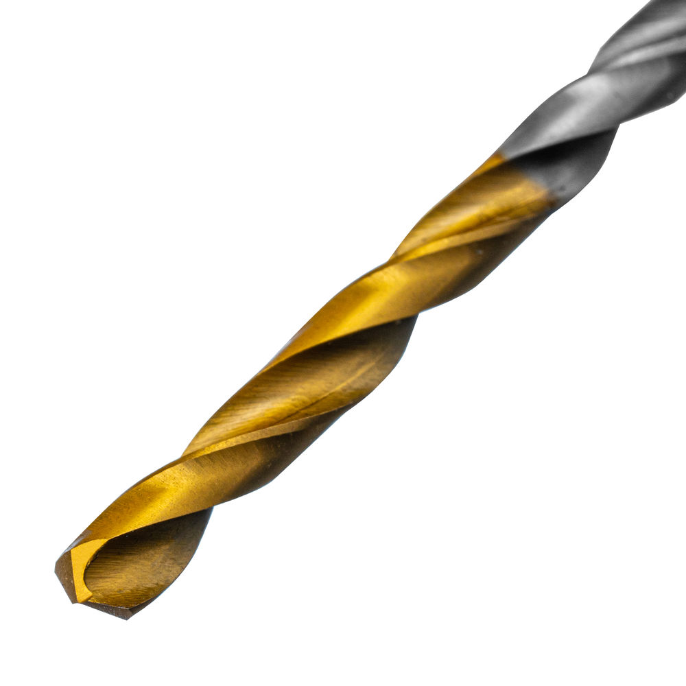 Сверло спиральное по металлу 3,5 x 70 мм, Р6М5, Golden Tip , 2шт. Denzel (718227)