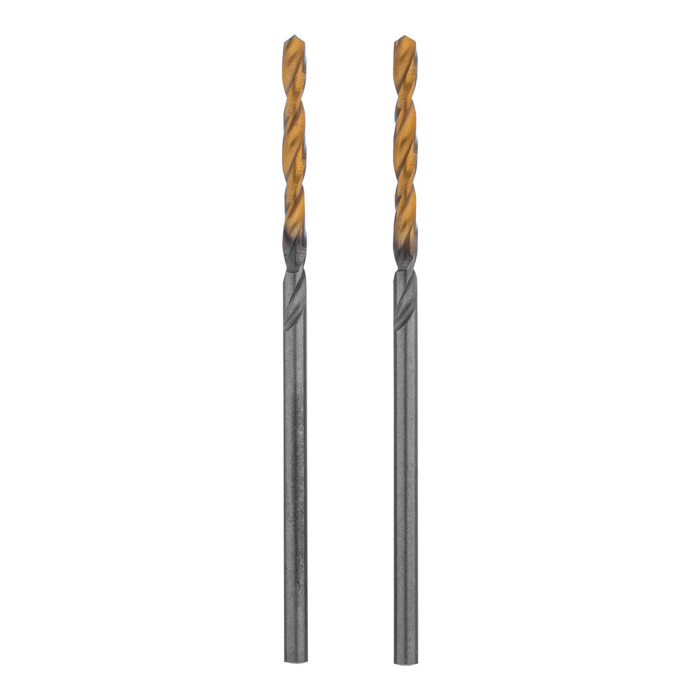Сверло спиральное по металлу 2 x 49 мм, Р6М5, Golden Tip , 2шт. Denzel (718223)