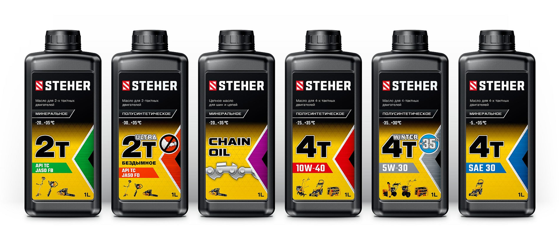 STEHER 2Т-Ultra, 1 л, полусинтетическое масло для 2-тактных двигателей (76004-1)