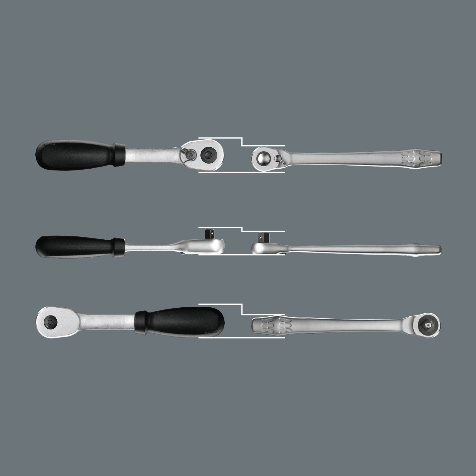 Трещотка 1/4 x 141 мм реверс Zyklop Metal Switch серия 8004 A Wera WE-004004