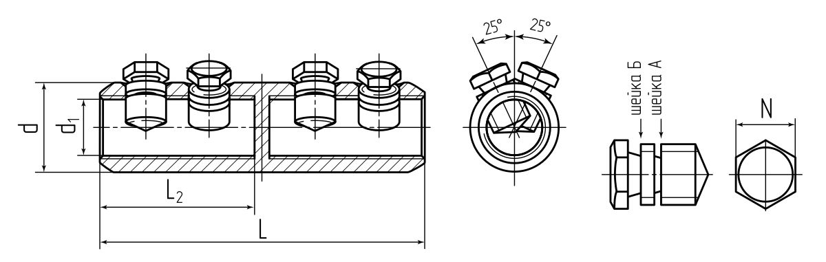 Соединитель болтовой 4СБЕ-35-150/240 (КВТ) (65826)