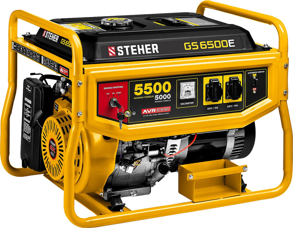 Генератор бензиновый 5500 Вт с электростартером STEHER GS-6500Е