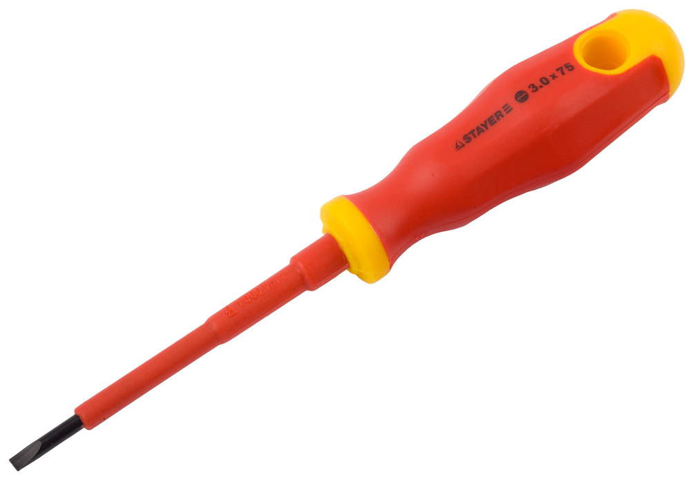 Отвертка диэлектрическая SL3 х 75 мм Electro Professional STAYER 25141-03-07