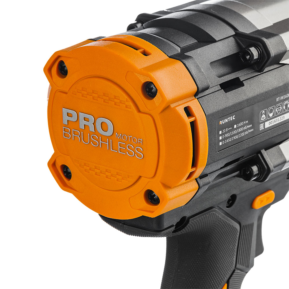 Гайковерт ударный аккумуляторный PRO 3/4, 20В, 2*6Ач, 1600Нм RUNTEC RT-IW1600